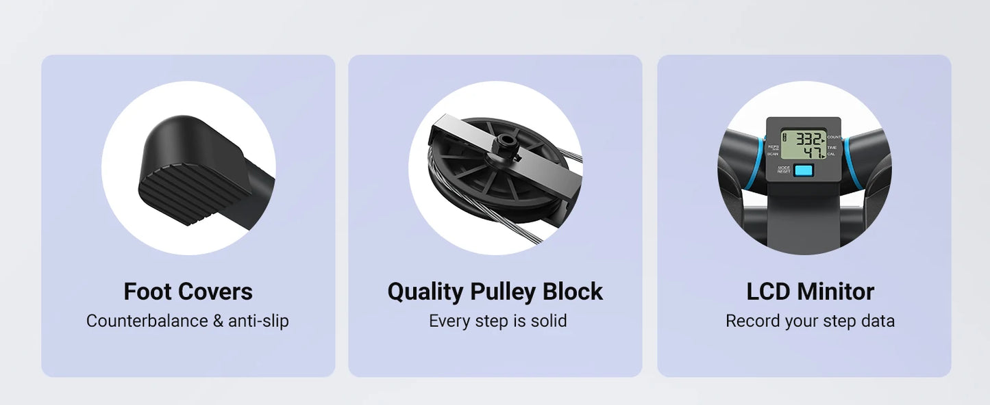 Merach mini stepper para exercício torção escada stepper 330lbs capacidade equipamento de exercício stepper com faixa de resistência para fitness
