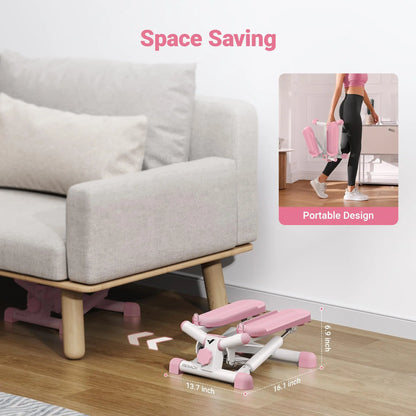 Merach mini stepper para exercício torção escada stepper 330lbs capacidade equipamento de exercício stepper com faixa de resistência para fitness