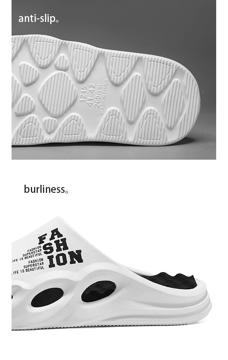 Men Fashion Massage Slippers Indoor/Outdoor Sandals Beach Flip Flop Thick Sole Male Slides Summer  Slippers