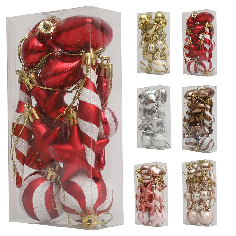 Christmas Balls Ornaments Xmas Tree Hanging Pendant Heart Candy Star ShapedHome Decoration 2024 Navidad New Year Gifts 2025