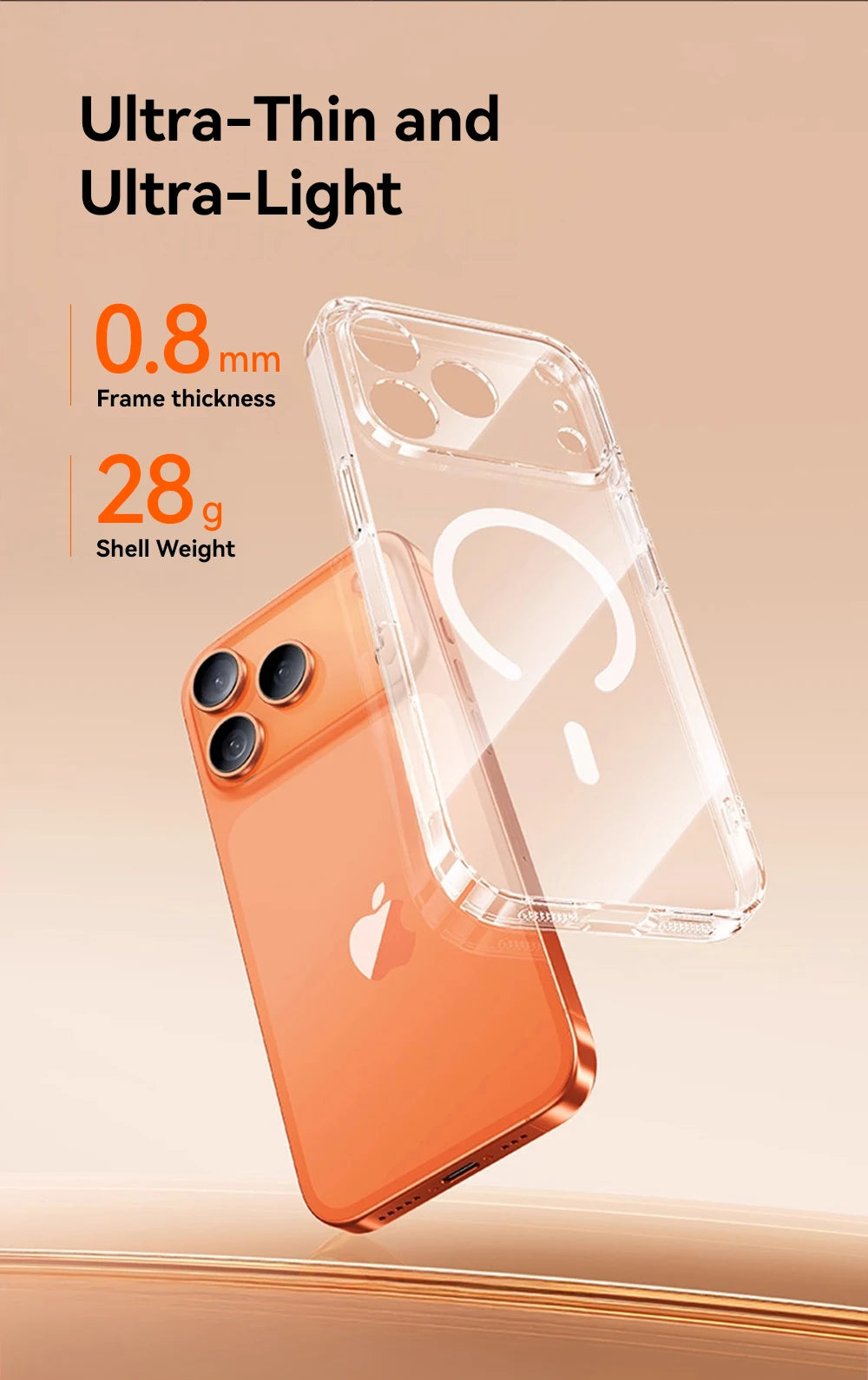 Joyroom capa magnética para iphone 17 16 pro max capa anti amarela transparente para iphone 17 pro carregador sem fio capa fina