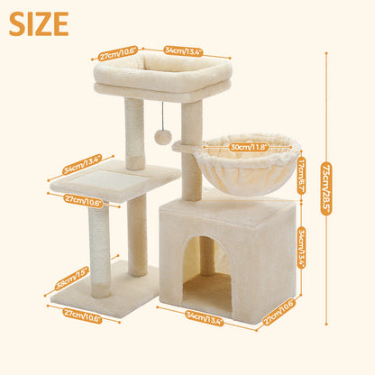 Árvore para gatos torre para gatos internos 2 estilos árvore de atividades para gatos com postes para arranhar gatos rede grande e poleiro superior removível cinza