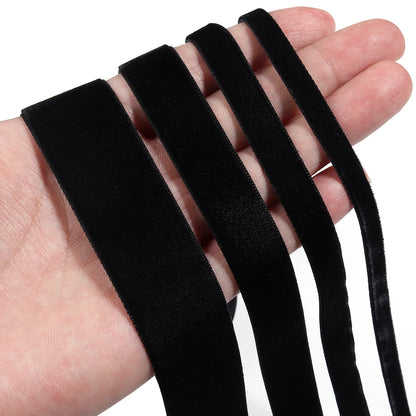 5-10 jardas/rolo fitas de veludo preto vinho cor vermelha única face reunindo webbing para diy artesanato de natal embrulho decoração