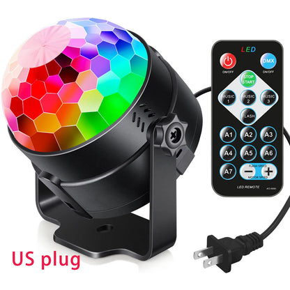 Luz de bola de discoteca led ativada por som rgb com controle remoto rotativa lâmpada de palco dj para casa carro festa clube decoração de natal