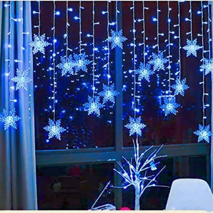 3.2m natal floco de neve cortina luzes da corda interior luz de natal casamento festa em casa ano novo led lâmpadas de natal beiral decoração