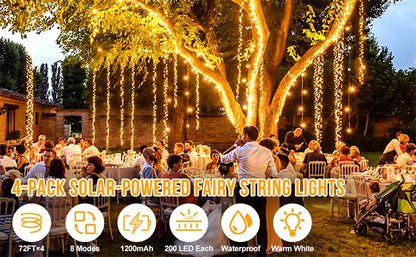 7m/12m/22/32m solar led luz de fadas ao ar livre festão led à prova dwaterproof água guirlanda luzes da corda festa natal jardim lâmpada solar decoração