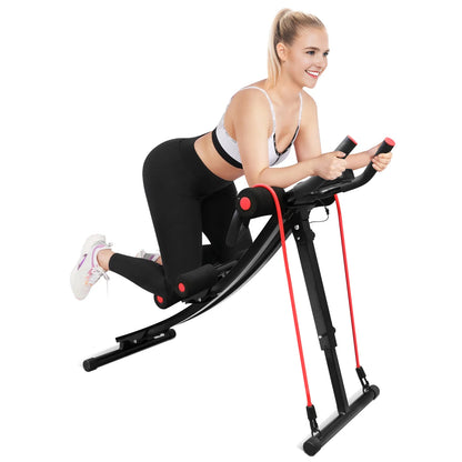 GIKPAL Dobrável Ab Máquina Equipamento de Treino Ab para Ginástica em Casa, Núcleo e Treinador Abdominal Equipamento de Fitness Max 440lbs Display LCD