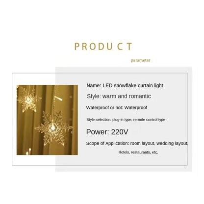3.2m flocos de neve de natal led luzes da corda piscando luzes da cortina de fadas à prova dwaterproof água para festa de férias casamento decoração de natal