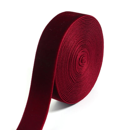 5-10 jardas/rolo fitas de veludo preto vinho cor vermelha única face reunindo webbing para diy artesanato de natal embrulho decoração