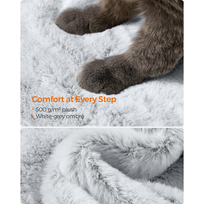 Feandrea Cat Tree, Cat Tower for Large Cats, Ultra-Soft, White-Grey