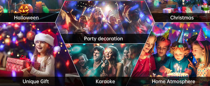 Luz de bola de discoteca led ativada por som rgb com controle remoto rotativa lâmpada de palco dj para casa carro festa clube decoração de natal