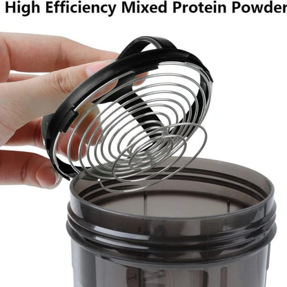 Protein Shaker Bottle Leak Proof Bottle for Protein Mixes 3 Layer Twist Off Shaker Cup Sports Shaker Bottle for Protein Powder
