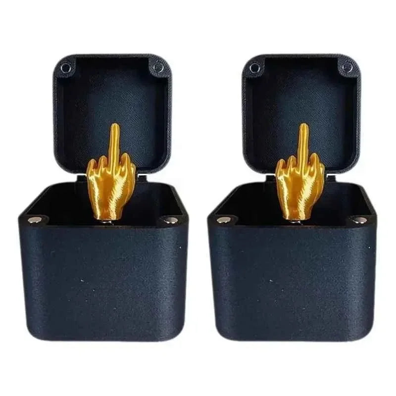 Fora da caixa pop-up dedo médio caixa de presente mesa criativa decoração para casa presentes dedo médio novidade natal engraçado brincadeira presente