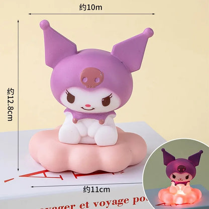 Luz noturna Sanrio; desenho animado com padrão de nuvem esmaltada; cachorro cooloru; cachorro osage; candeeiro de mesa pequeno; decoração de iluminação; festa
