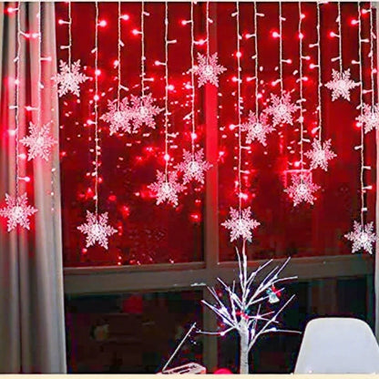 3.2m natal floco de neve cortina luzes da corda interior luz de natal casamento festa em casa ano novo led lâmpadas de natal beiral decoração