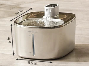 Wireless Cat Water Fountain Stainless Steel 135floz/4L Battery Operated Automatic Cordless Cat Water Dispenser Pet Fountain