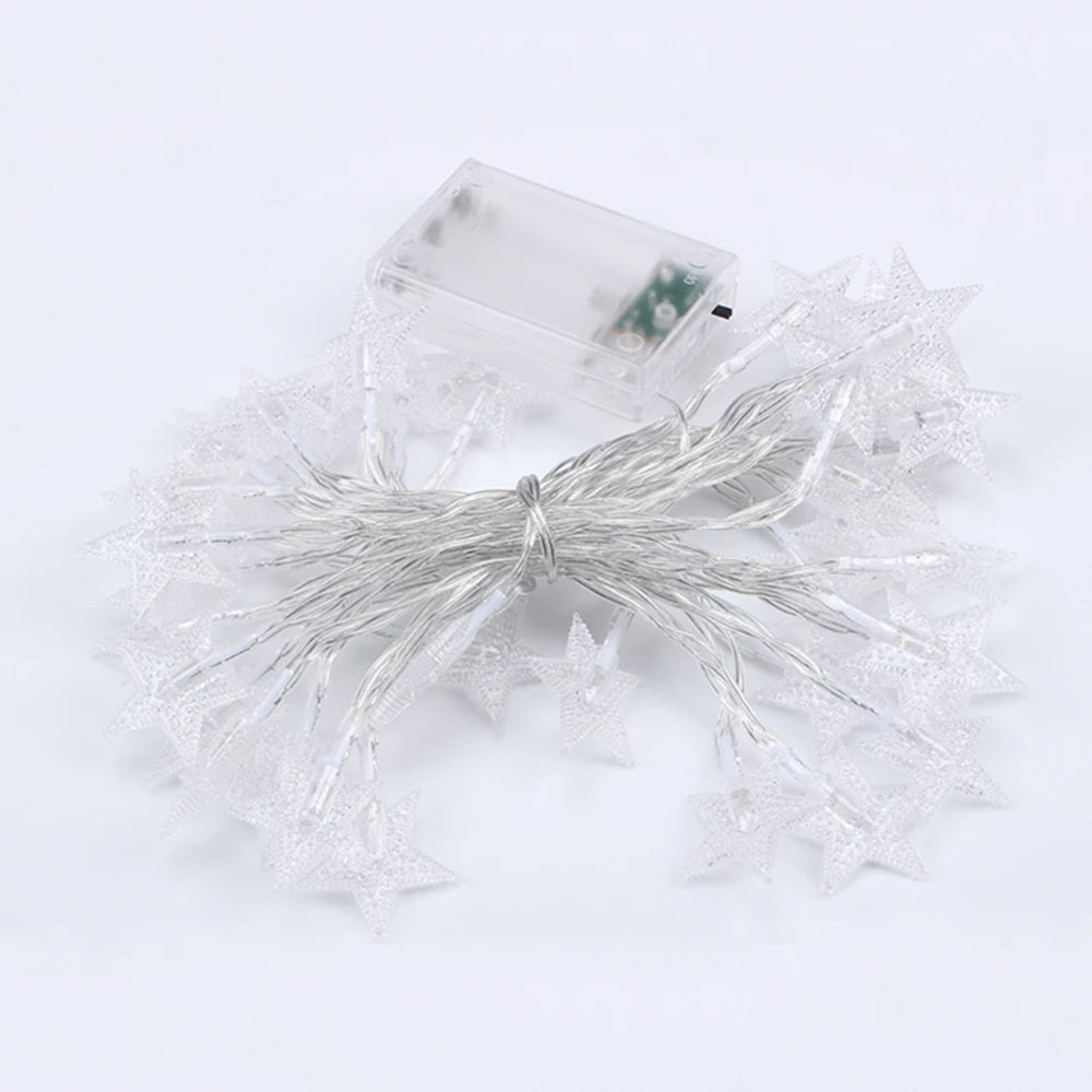 Led estrela luzes de fadas ao ar livre luzes corrente guirlanda lâmpada luzes da corda festa casa casamento terraço jardim decoração natal