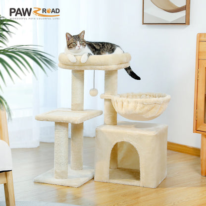 Árvore para gatos torre para gatos internos 2 estilos árvore de atividades para gatos com postes para arranhar gatos rede grande e poleiro superior removível cinza