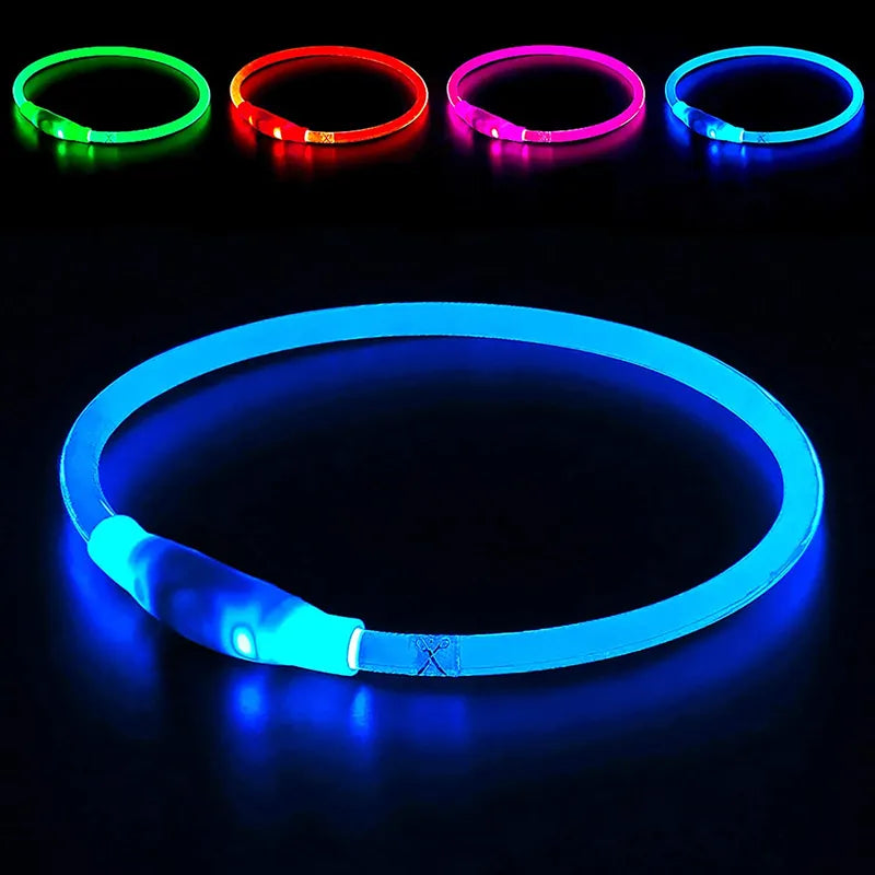 Led Light Dog Collar Detachable Glowing Usb Charging Luminous Leash For Pet Dogs Products Usb Charge Luminous Pet Accessories