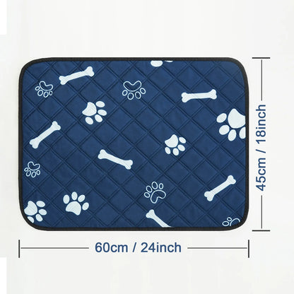 2pcs/4pcs Blue Print Washable Dog Urine Pad, Absorbent And Leakproof Puppy Urine Pad, Reusable Pet Training Pad, Waterproof
