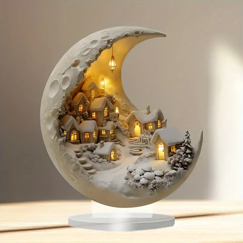 Natal árvore de natal ornamento de mesa moonhouse diy decoração 2d acrílico feliz natal sinais placa 2026 presentes de festa de ano novo