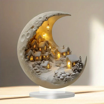 Natal árvore de natal ornamento de mesa moonhouse diy decoração 2d acrílico feliz natal sinais placa 2026 presentes de festa de ano novo