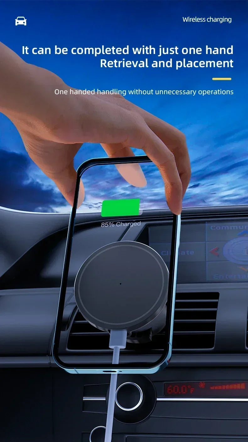 Vikefon 30w carregador magnético sem fio do carro para iphone 12 13 14 15 pro max ventilação de ar suporte do telefone do carro carregamento rápido do carro