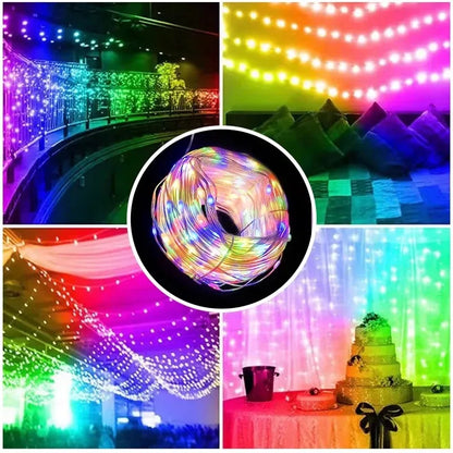 Tira de luz usb inteligente rgb string bluetooth sonho cor luz 5v natal festa aniversário guirlanda decoração luzes fadas para casa