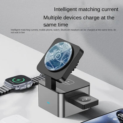 Wireless Charger 15W Multifunctional Automatic Magnetic 3-in-1 Mobile Phone Watch Vertical Wireless Fast Charger