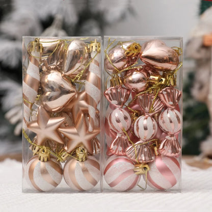Christmas Balls Ornaments Xmas Tree Hanging Pendant Heart Candy Star ShapedHome Decoration 2024 Navidad New Year Gifts 2025