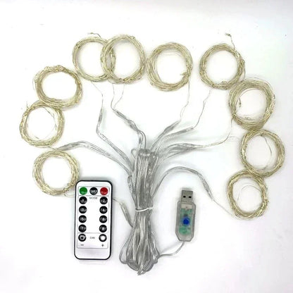 3/4/6m cortina 100/600ledstring luzes guirlanda usb festão controle remoto guirlanda de fadas luzes decoração natal quarto casa