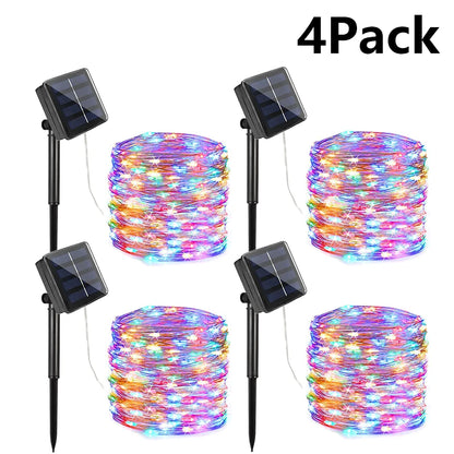 7m/12m/22/32m solar led luz de fadas ao ar livre festão led à prova dwaterproof água guirlanda luzes da corda festa natal jardim lâmpada solar decoração