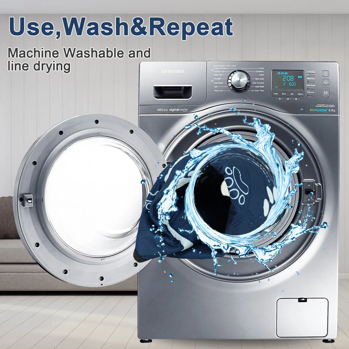 2pcs/4pcs Blue Print Washable Dog Urine Pad, Absorbent And Leakproof Puppy Urine Pad, Reusable Pet Training Pad, Waterproof