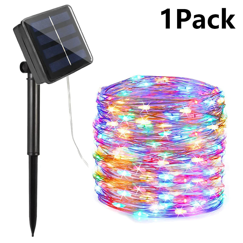 7m/12m/22/32m solar led luz de fadas ao ar livre festão led à prova dwaterproof água guirlanda luzes da corda festa natal jardim lâmpada solar decoração