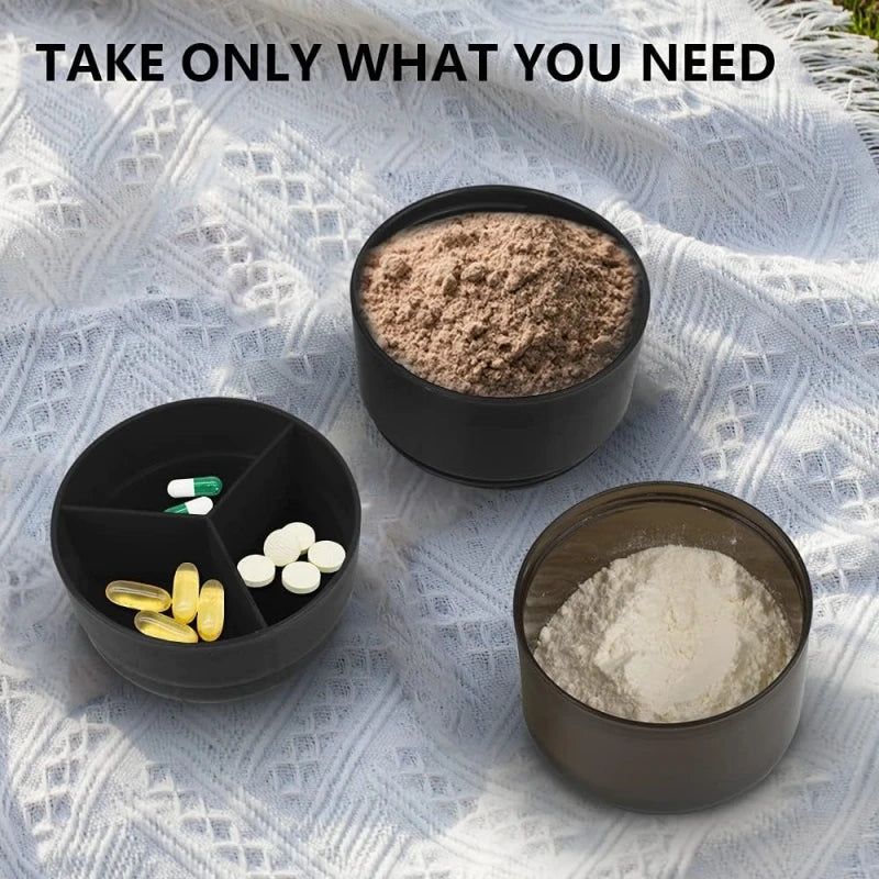 Protein Shaker Bottle Leak Proof Bottle for Protein Mixes 3 Layer Twist Off Shaker Cup Sports Shaker Bottle for Protein Powder