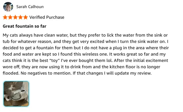 Wireless Cat Water Fountain Stainless Steel 135floz/4L Battery Operated Automatic Cordless Cat Water Dispenser Pet Fountain