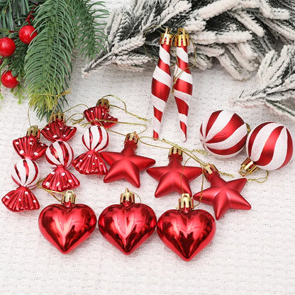 Christmas Balls Ornaments Xmas Tree Hanging Pendant Heart Candy Star ShapedHome Decoration 2024 Navidad New Year Gifts 2025
