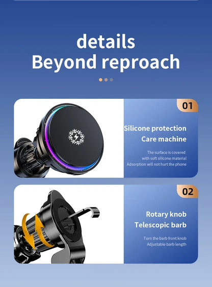 30w resfriamento de gelo magnético sem fio carregador de carro estação carregamento rápido para iphone15 14 13 12 pro max macsafe suporte do telefone do carro