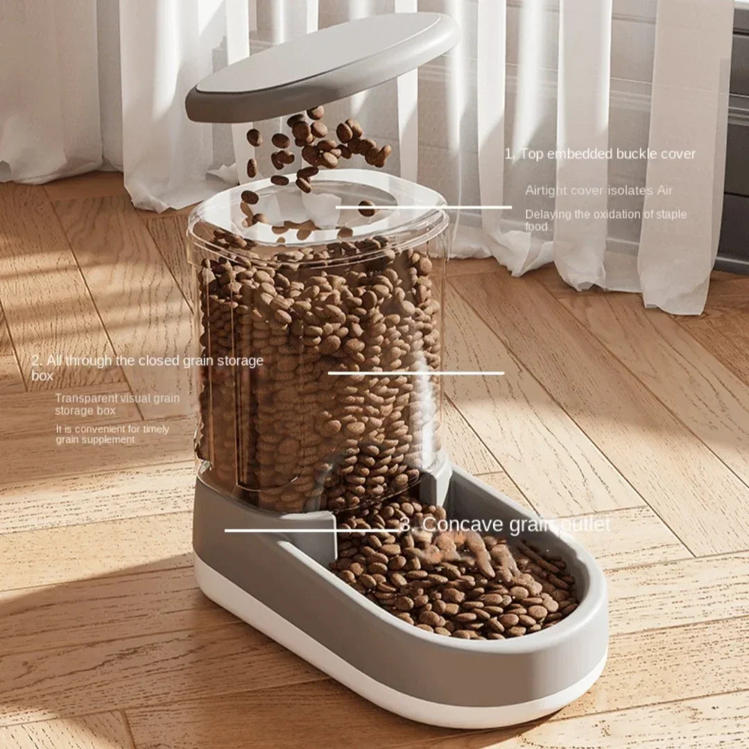 Automatic Pet Water & Food Dispenser - Gravity Flow Feeder for Cats & Dogs