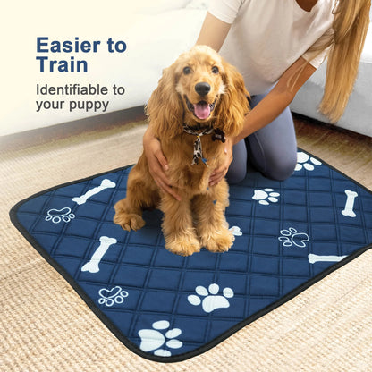 2pcs/4pcs Blue Print Washable Dog Urine Pad, Absorbent And Leakproof Puppy Urine Pad, Reusable Pet Training Pad, Waterproof
