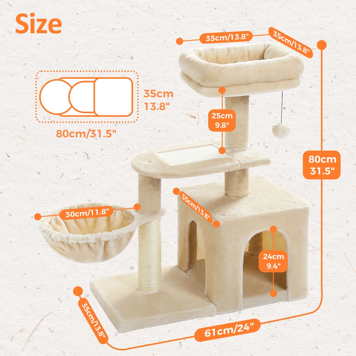 Árvore para gatos torre para gatos internos 2 estilos árvore de atividades para gatos com postes para arranhar gatos rede grande e poleiro superior removível cinza