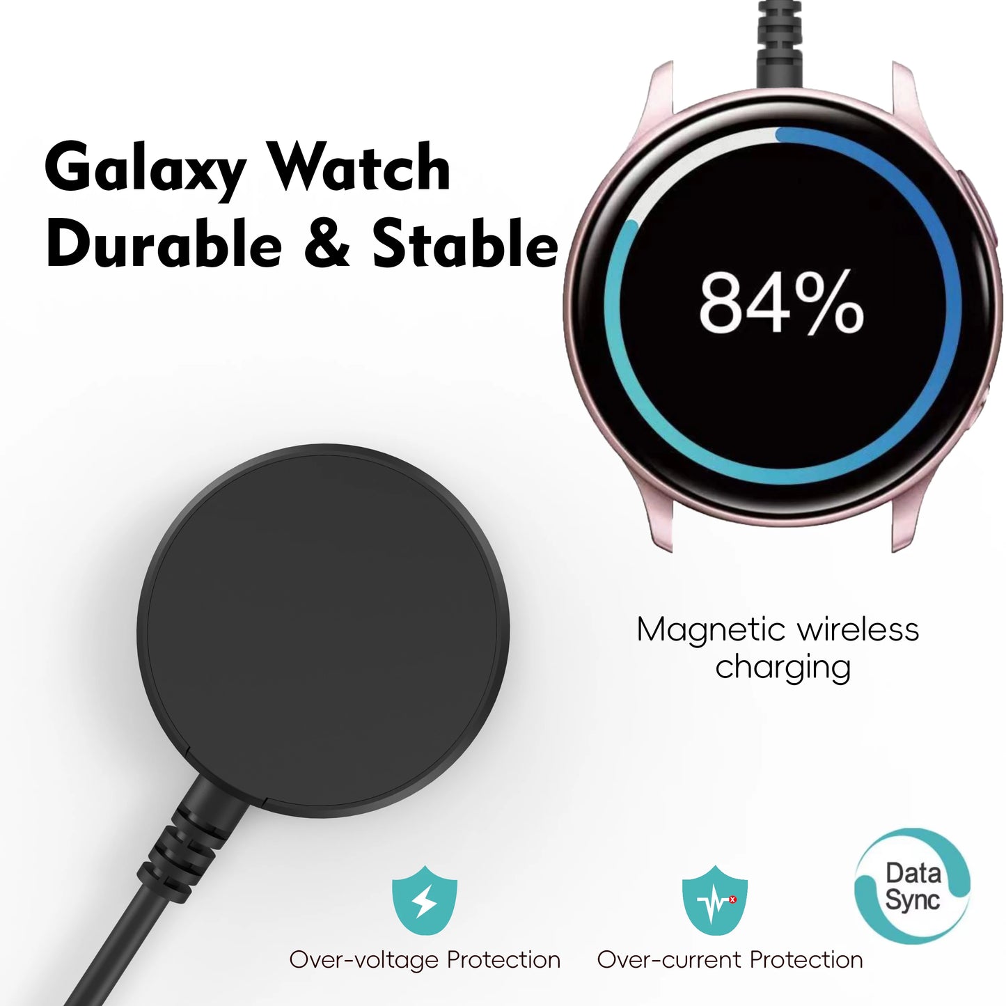 Carregador de relógio giratório para Galaxy Watch Cabo carregador para Galaxy Watch 3/4/5/6/7/8 Ultra 4/6/8 Classic 5 Pro Active 1/2