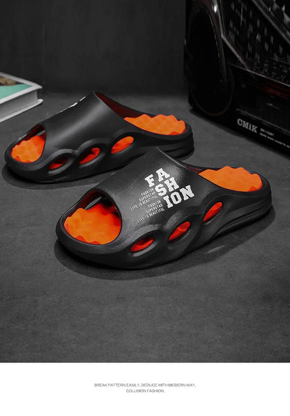 Men Fashion Massage Slippers Indoor/Outdoor Sandals Beach Flip Flop Thick Sole Male Slides Summer  Slippers