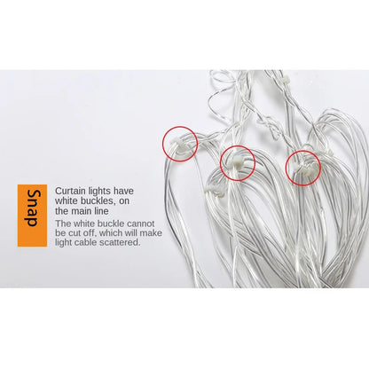 3.2m flocos de neve de natal led luzes da corda piscando luzes da cortina de fadas à prova dwaterproof água para festa de férias casamento decoração de natal