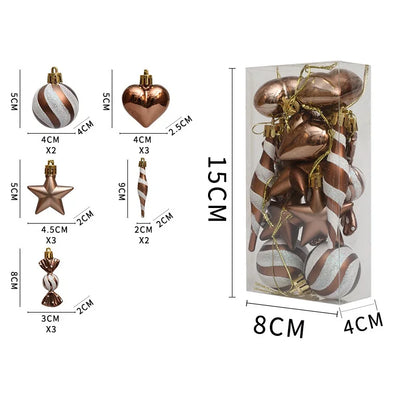 Christmas Balls Ornaments Xmas Tree Hanging Pendant Heart Candy Star ShapedHome Decoration 2024 Navidad New Year Gifts 2025