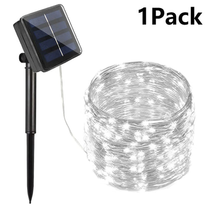 7m/12m/22/32m solar led luz de fadas ao ar livre festão led à prova dwaterproof água guirlanda luzes da corda festa natal jardim lâmpada solar decoração