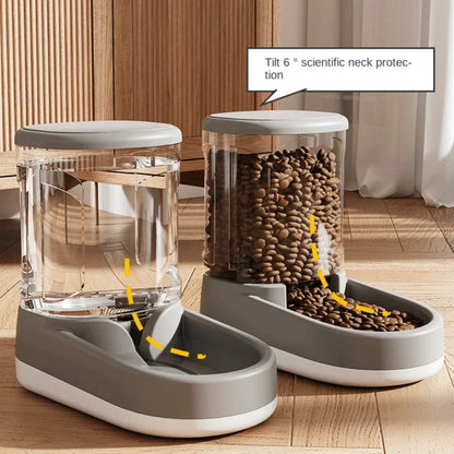 Automatic Pet Water & Food Dispenser - Gravity Flow Feeder for Cats & Dogs