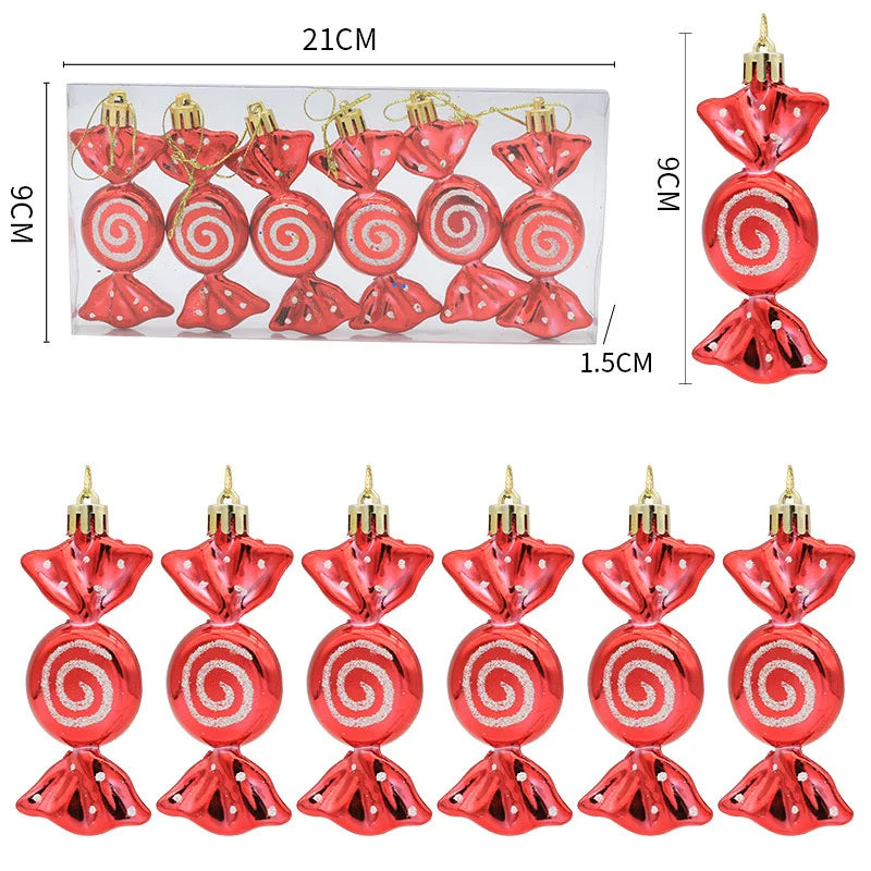 Christmas Balls Ornaments Xmas Tree Hanging Pendant Heart Candy Star ShapedHome Decoration 2024 Navidad New Year Gifts 2025