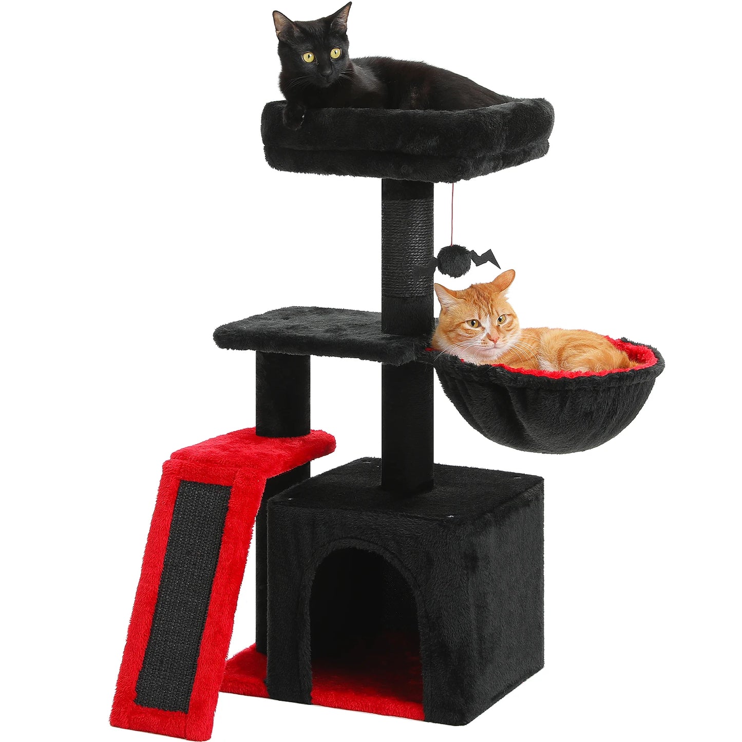 Árvore para gatos torre para gatos internos 2 estilos árvore de atividades para gatos com postes para arranhar gatos rede grande e poleiro superior removível cinza