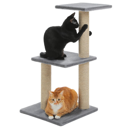 Árvore para gatos torre para gatos internos 2 estilos árvore de atividades para gatos com postes para arranhar gatos rede grande e poleiro superior removível cinza